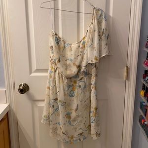 Birds and Floral One Shoulder Dress